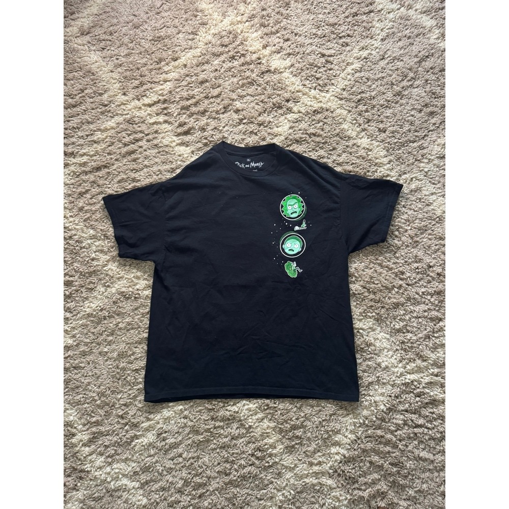 Rick and Morty Adult Swim Graphic T-Shirt Black XL Psychedelic Portal 2024